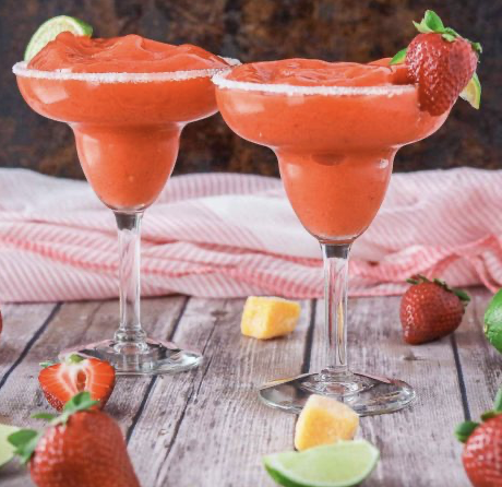 Watermelon - Strawberry Margarita, to make 2 ½ gallons. (You Must provide 1½ L Tequila & ½ L. of Triple Sec)