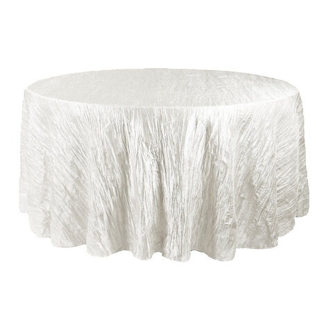 White 120 inch Round Tablecloth 