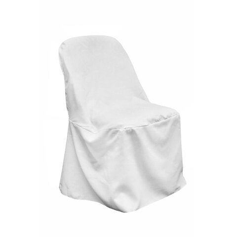 White Polyester Folding Chair Cover  (NOT FULLY IRONED)
