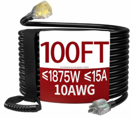 10 GAUGE 100-ft Heavy Duty EXTENSION CORD