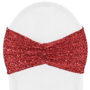 Apple Red Sequin Chair Band Sash