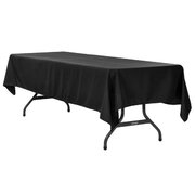 Black 60 x120 inch Rectangular Polyester Tablecloth  (NOT FULLY IRONED)