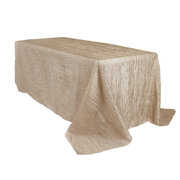 Champagne 90 x 132 Inch Rectangular Tablecloth (can be used on 6 Ft or 8 Ft tables)