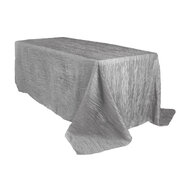 Dark Silver - Platinum 90 x 132 Inch Rectangular Tablecloth (can be used on 6 Ft or 8 Ft tables)