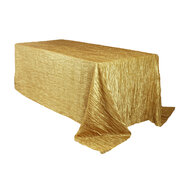 Gold 90 x 132 Inch Rectangular Tablecloth (can be used on 6 Ft or 8 Ft tables)