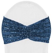 Navy Blue  Sequin Chair Band Sash