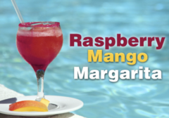 Raspberry - Mango Margarita, to make 2 ½ gallons.(You Must provide 1½ L Tequila & ½ L. of Triple Sec)