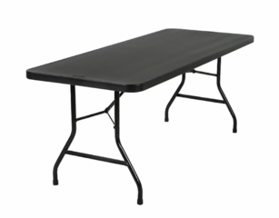 6-ft Indoor or outdoor Rectangle Black Folding Banquet Table 6 to 8 -Person