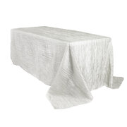 White 90 x 132 Inch Rectangular Tablecloth (can be used on 6 Ft or 8 Ft tables)