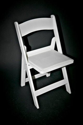 Folding Chairs - Padded White Resin