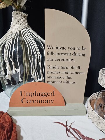 Unplugged ceremony sign