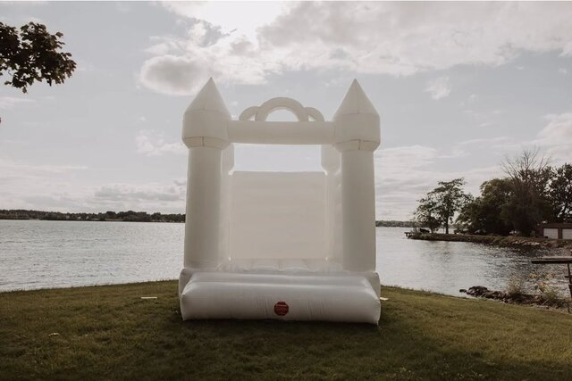 White wedding bounce house