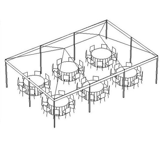 20' x 30' Tent Package 48 Guests (Round Tables)