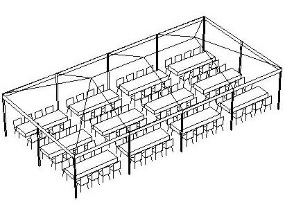 20' x 40' Tent Package 96 Guests (Rectangle Tables)