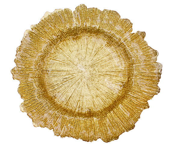 Glass Gold Reef Charger Plate 