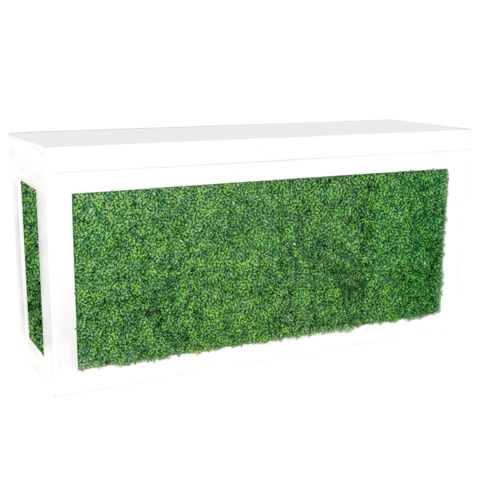 White Cambio Bar w/Green Hedge Insert 8'
