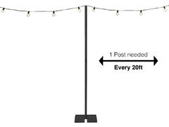 12ft High String Light Post (One needed every 20ft)