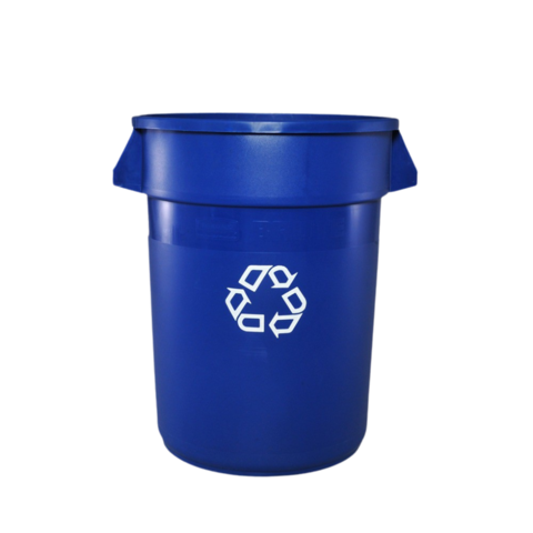 Trash Can Blue Recycle 32 Gallon