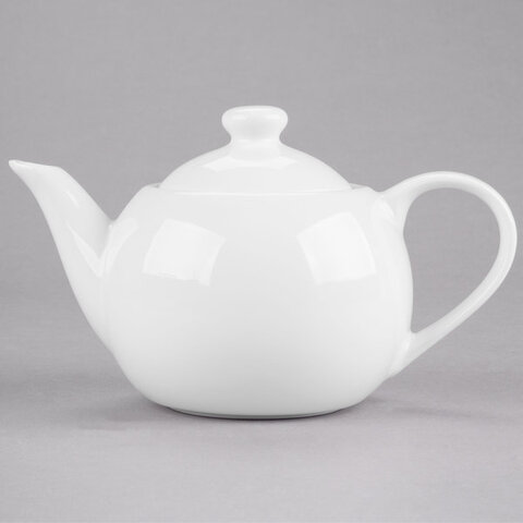White Porcelain Tea Pot with Lid
