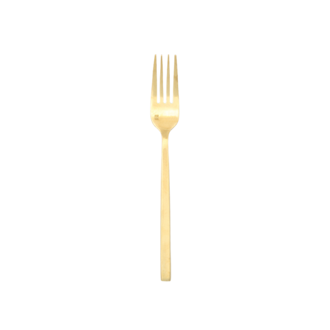 Contemporary Brushed Gold Dinner Fork