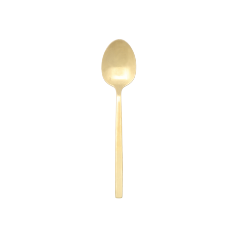 Contemporary Brushed Gold Dessert Spoon