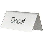 Stainless Steel 'Decaf' Sign