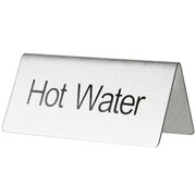 Stainless Steel 'Hot Water' Sign