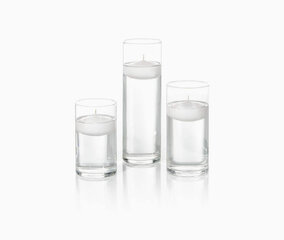 Cylinder Vase W/Floating Candles (6”, 7.5”,9”)