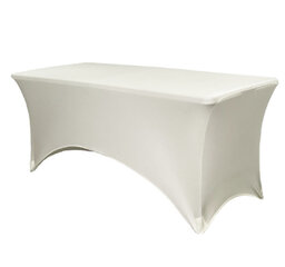 6’ Long Table Cover (Spandex/Ivory)