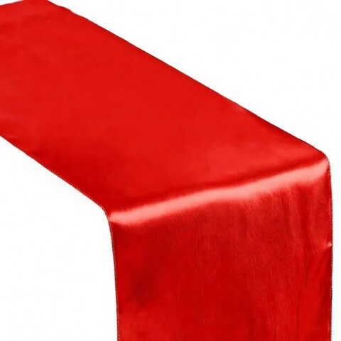 Satin Table Runner Red