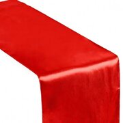 Satin Table Runner Red