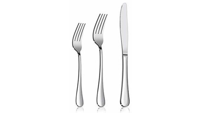 Stainless flatware - Set of 3, Dinner & Dessert Forks and Knife