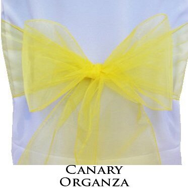 Chair Sashe Organza Color Canary Yellow