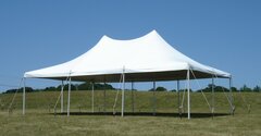 20' x 30' Pole Tent White Class B   Customer Set Up  (Tools Not Included) Staked in the ground