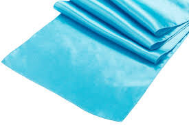 Table Runner Satin Color Aqua Blue