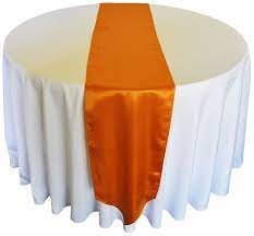 Table Runner Satin Color Burnt Orange