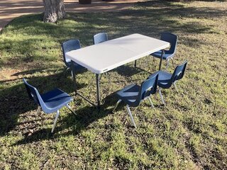 Set of Kids Table and 6 Chairs