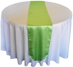Table Runner Satin Color Apple Green