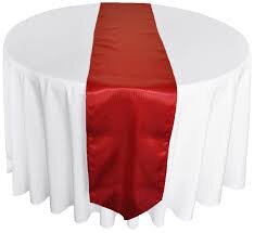 Table Runner Satin Color Apple Red
