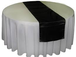 Table Runner Satin Color Black