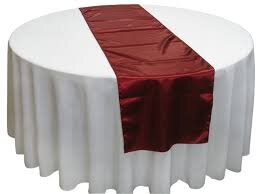 Table Runner Satin Color Burgundy