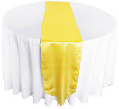 Table Runner Satin Color Canary Yellow