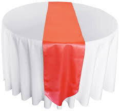 Table Runner Satin Color Coral