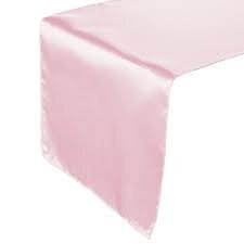 Table Runner Satin Color Pastel Pink