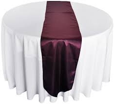 Table Runner Satin Color Eggplant