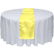 Table Runner Satin Yellow