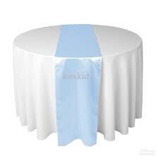 Table Runner Satin Color Baby Blue