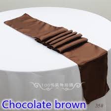 Table Runner Satin Color Chocolate