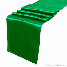 Table Runner Satin Color Emerald