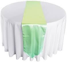 Table Runner Satin Color Mint Green